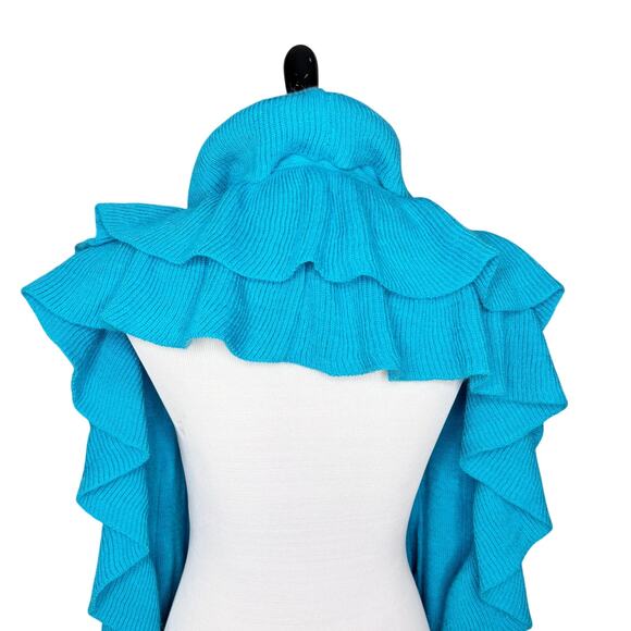 Lombaggi Scarf Peruvian Angora Blend Ruffle Long Scarf 76x14 - Picture 7 of 11